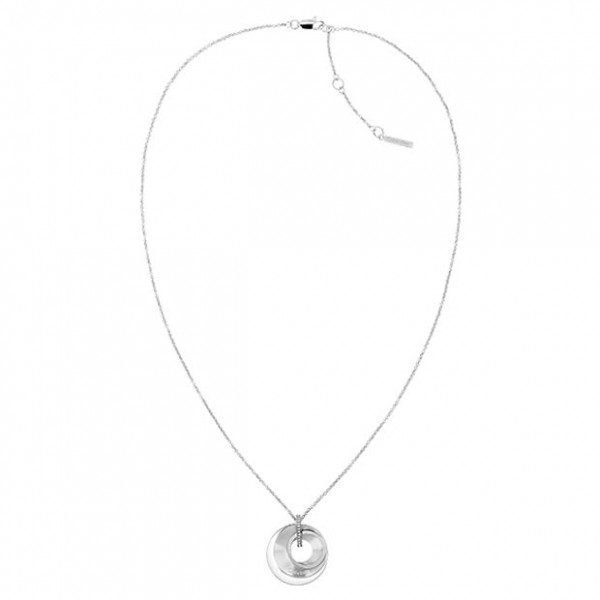 Collier Calvin Klein, collection Sculptural Playful Circular Shimmer, bijou acier référence 35000157