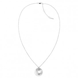 Collier Calvin Klein, collection Sculptural Playful Circular Shimmer, bijou acier référence 35000157