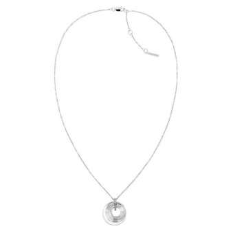 Collier Calvin Klein, collection Sculptural Playful Circular Shimmer, bijou acier référence 35000157