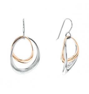 Boucles d'oreilles Calvin Klein, collection Sculptural Warped Rings, bijou acier référence 35000003