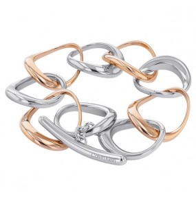 Bracelet Calvin Klein, collection Sculptural Warped Rings, bijou acier référence 35000007