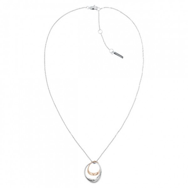 Collier Calvin Klein, collection Sculptural Warped Rings, bijou acier référence 35000008
