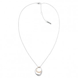 Collier Calvin Klein, collection Sculptural Warped Rings, bijou acier référence 35000008