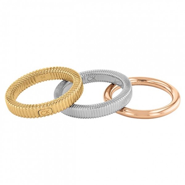 Bague Calvin Klein, collection Contemporary Playful Repetition, bijou acier référence 35000027C