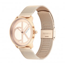 Calvin Klein - Montre Iconic Mesh acier doré rose - Ref 25200035