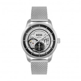 Montre Homme Hugo Boss Automatique Sport Lux  - Boîtier acier argenté - Bracelet acier argenté - Ref 1513945