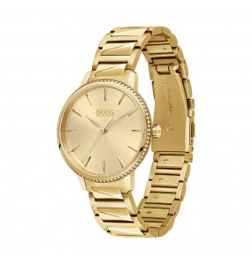 Montre Femme Hugo Boss Signature  - Boîtier acier doré - Bracelet acier doré - Ref 1502541