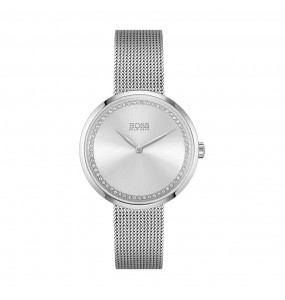 Montre Femme Hugo Boss Praise  - Boîtier acier argenté - Bracelet acier argenté - Ref 1502546