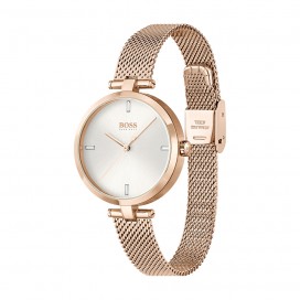 Montre Femme Hugo Boss Majesty  - Boîtier acier doré rose - Bracelet acier doré rose - Ref 1502589