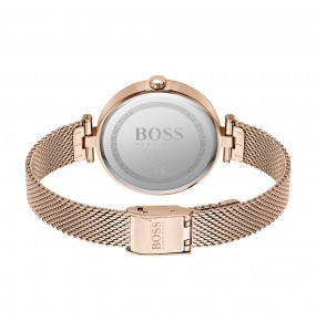 Montre Femme Hugo Boss Majesty  - Boîtier acier doré rose - Bracelet acier doré rose - Ref 1502589