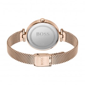 Montre Femme Hugo Boss Majesty  - Boîtier acier doré rose - Bracelet acier doré rose - Ref 1502589