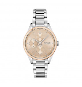 Montre Femme Hugo Boss Sport Lux  - Boîtier acier argenté - Bracelet acier argenté - Ref 1502604