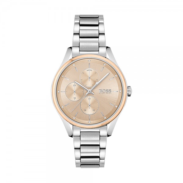 Montre Femme Hugo Boss Sport Lux  - Boîtier acier argenté - Bracelet acier argenté - Ref 1502604