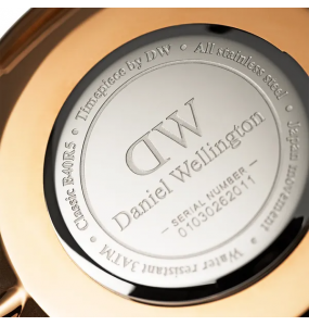 Montre Homme DANIEL WELLINGTON Classic Black Bristol Cuir Brun Or Rose - DW00100125