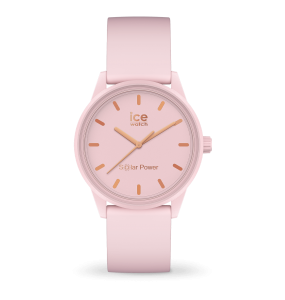 Montre Femme Ice Watch Solar Power - Boîtier résine Rose - Bracelet Silicone Rose - Réf. 018479