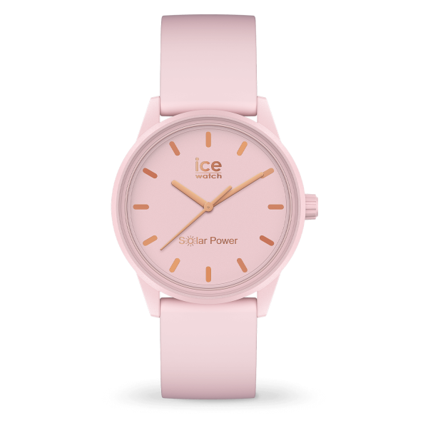 Montre Femme Ice Watch Solar Power - Boîtier résine Rose - Bracelet Silicone Rose - Réf. 018479