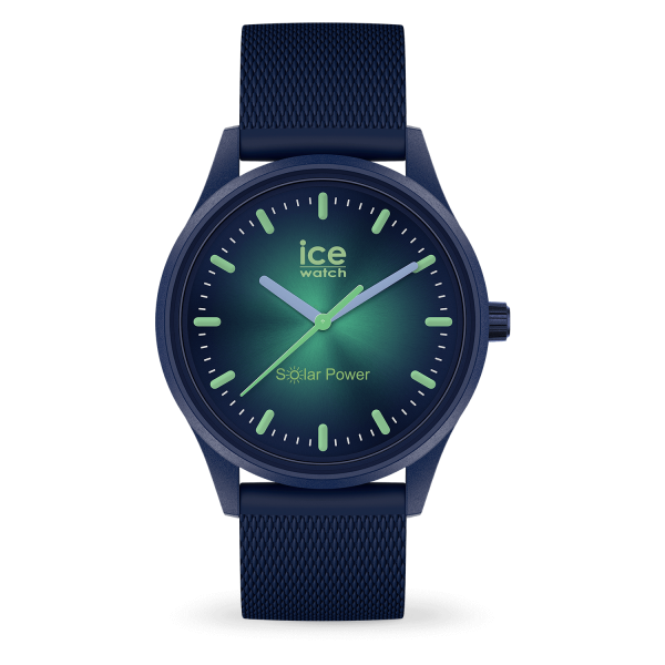 Montre Unisexe Ice Watch Solar Power - Boîtier résine Bleu - Bracelet Silicone Bleu - Réf. 019032