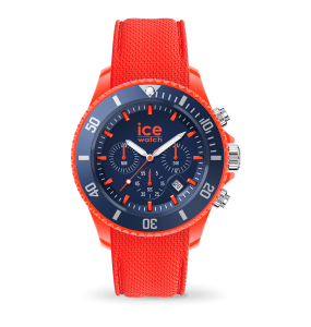 Montre Ice Watch Chrono Homme - Boitier Acier Orange - Bracelet Silicone Orange - Réf. 019841