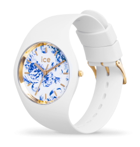 Montre Femme Ice Watch Blue - Boîtier Silicone Blanc - Bracelet Silicone Blanc - Réf. 019227