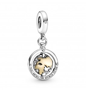 Pandora Bijou Argent - Charm Pendant Monde Pivotant