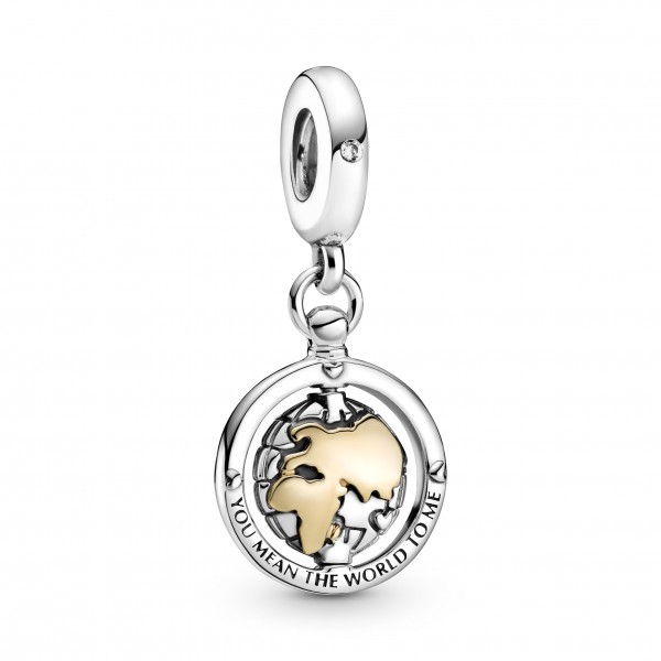 Pandora Bijou Argent - Charm Pendant Monde Pivotant