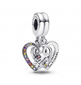 Pandora Bijou Argent - Charm Pendant Amitié Séparable Coeurs Pièce de Puzzle