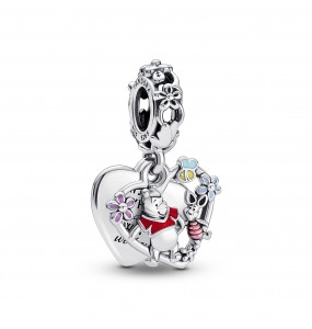 Pandora Bijou Argent - Charm Pendant Double Disney Winnie LOurson et Porcinet