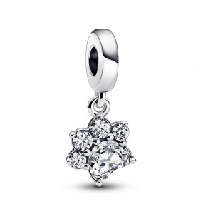 Pandora Bijou Argent - Charm Pendant Empreinte de Patte d'animal scintillant