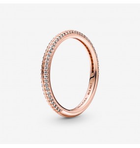 Pandora Bijou Argent - Bague Pavée Pandora ME en Vermeil Rose 14K Doigt 54