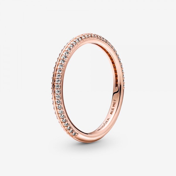 Pandora Bijou Argent - Bague Pavée Pandora ME en Vermeil Rose 14K Doigt 54