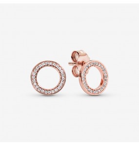 Pandora Bijou Argent - Clous d'Oreilles Cercles Scintillants Vermeil