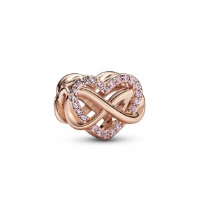 Pandora Bijou Argent - coeur argent et oxyde de zirconium rose