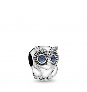 Pandora Bijou Argent - Charm Chouette Scintillant