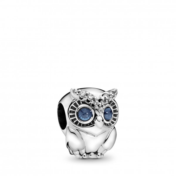 Pandora Bijou Argent - Charm Chouette Scintillant