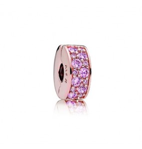 Pandora Bijou Argent - Charm Clip Pavé Rose