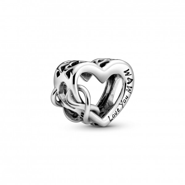 Pandora Bijou Argent - Charm Coeur Infinity Love You Mum (Je T Aime Maman)