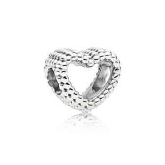 Pandora Bijou Argent - Charm Coeur Ouvert Perlé