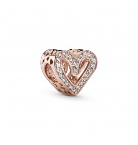 Pandora Bijou Argent - Charm Esquisse de Coeur Scintillant