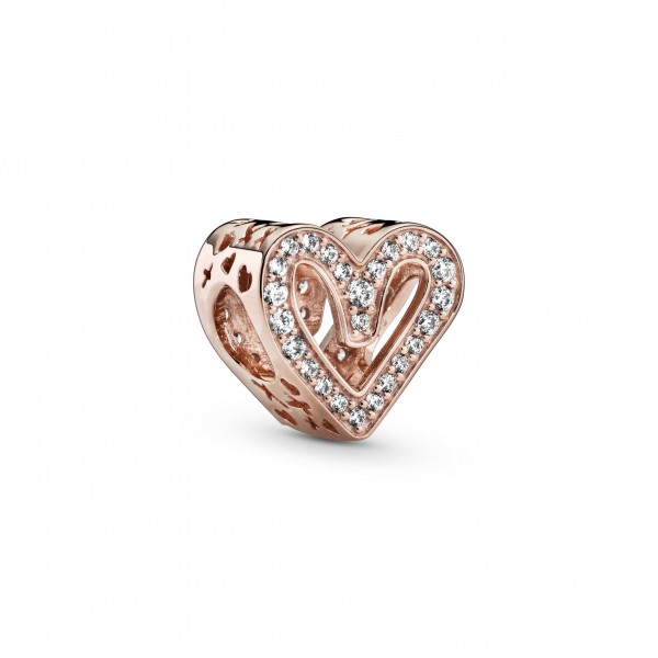 Pandora Bijou Argent - Charm Esquisse de Coeur Scintillant