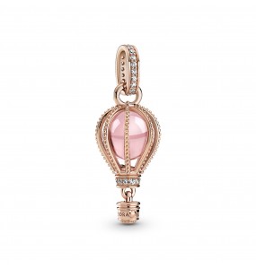 Pandora Bijou Argent - Charm Pendant Mongolfière Rose Scintillant