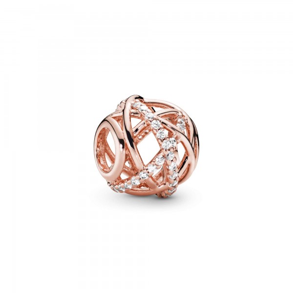 Pandora Bijou Argent - Charm Scintillant et Lignes Polies