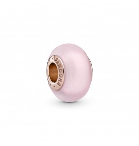 Pandora Bijou Argent - Charm Verre de Murano Rose Mat