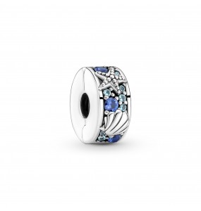 Pandora Bijou Argent - Charm Clip Étoile de Mer Tropicale et Coquillage