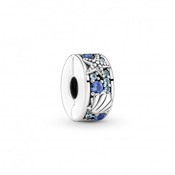 Pandora Bijou Argent - Charm Clip Étoile de Mer Tropicale et Coquillage