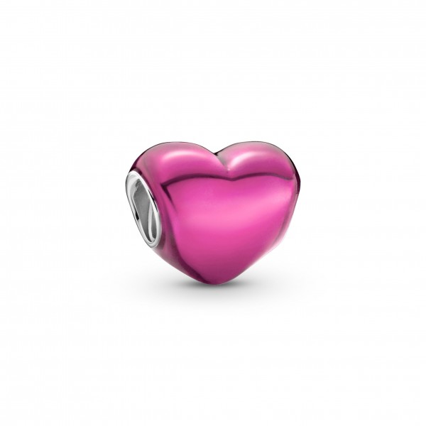 Pandora Bijou Argent - Charm Coeur Rose Métallique