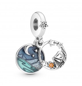 Pandora Bijou Argent - Charm Pendant Double Camping Ciel Nocturne