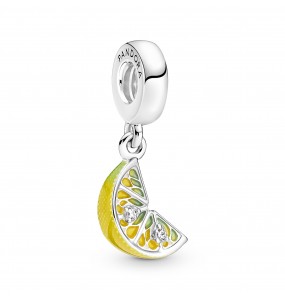 Pandora Bijou Argent - Charm Pendant Fruit Scintillant Tranche de Citron