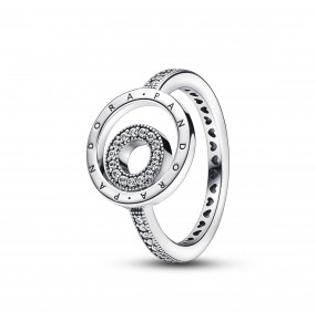 Bague Signature Cercles et Pavage Pandora Signature - Taille 54