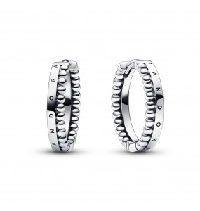 Créoles Signature et Motif Perlé Pandora Signature