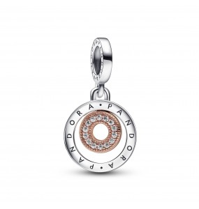 Charm Pendant Bimatière Signature et Cercles Pandora Signature